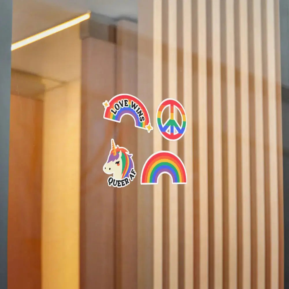 Vibrant Rainbow Die - Cut Stickers - Celebrate Love, LGBTQ+ Pride, Fun Decor, Gift Ideas, Stickers for Water Bottles, Laptops - FloofChonk