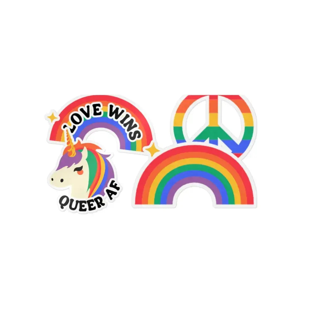Vibrant Rainbow Die - Cut Stickers - Celebrate Love, LGBTQ+ Pride, Fun Decor, Gift Ideas, Stickers for Water Bottles, Laptops - FloofChonk