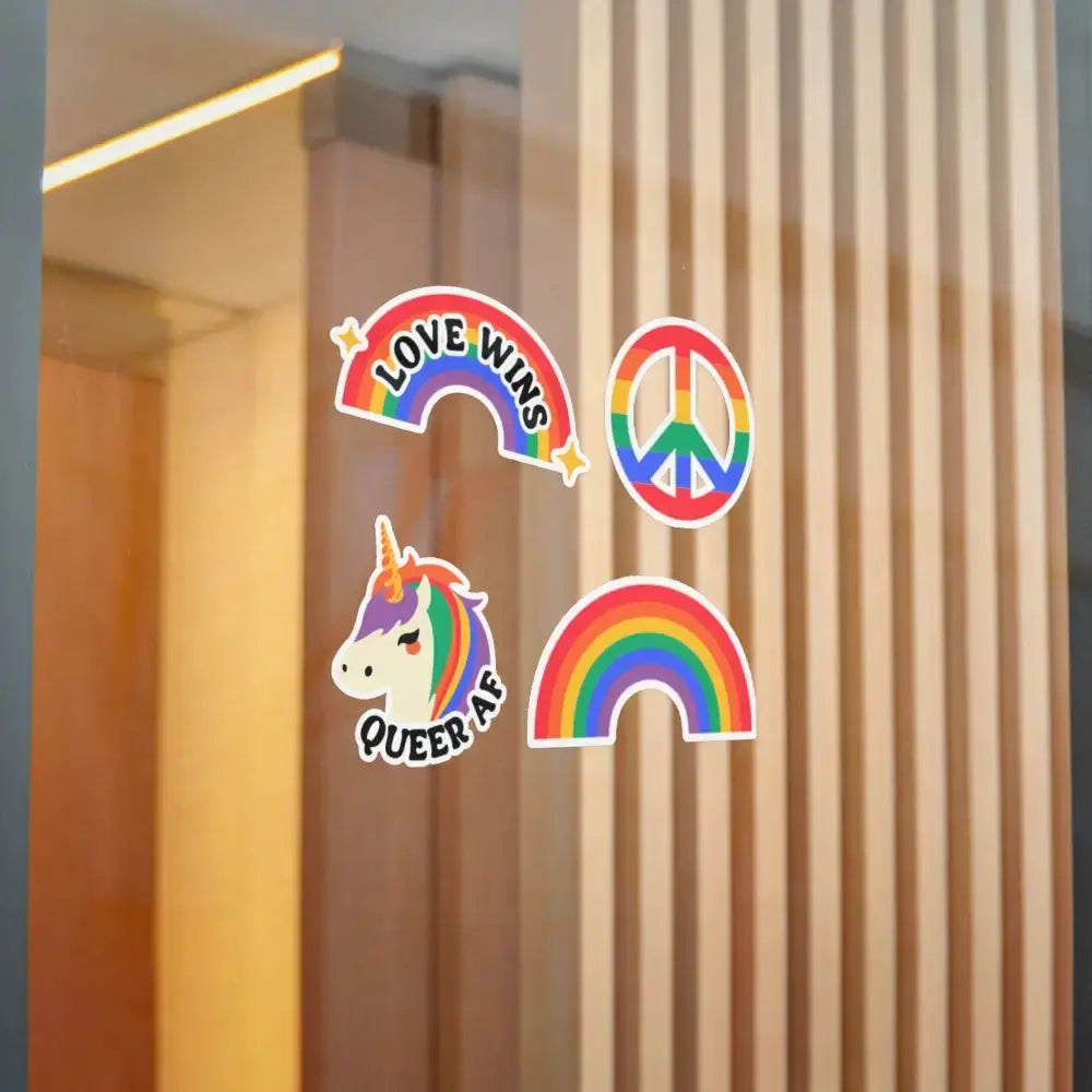 Vibrant Rainbow Die - Cut Stickers - Celebrate Love, LGBTQ+ Pride, Fun Decor, Gift Ideas, Stickers for Water Bottles, Laptops - FloofChonk