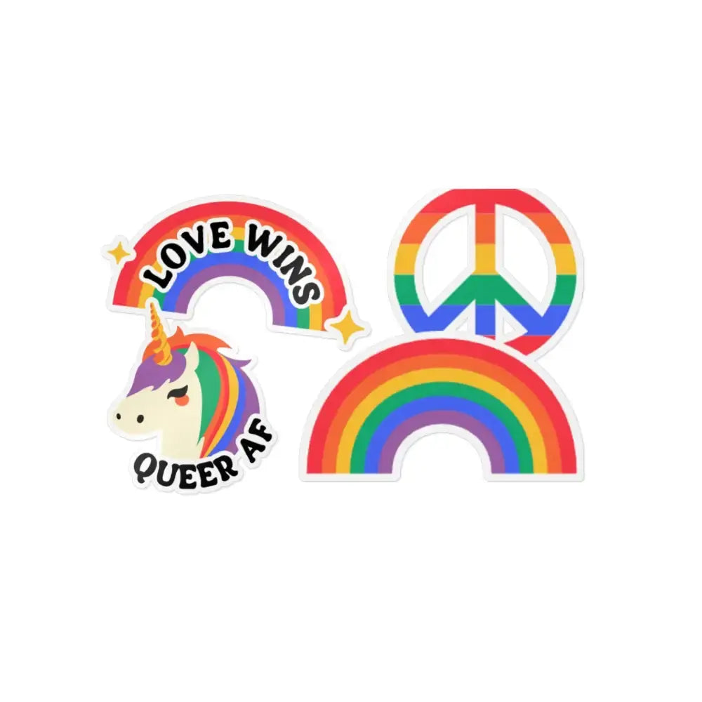 Vibrant Rainbow Die - Cut Stickers - Celebrate Love, LGBTQ+ Pride, Fun Decor, Gift Ideas, Stickers for Water Bottles, Laptops - FloofChonk