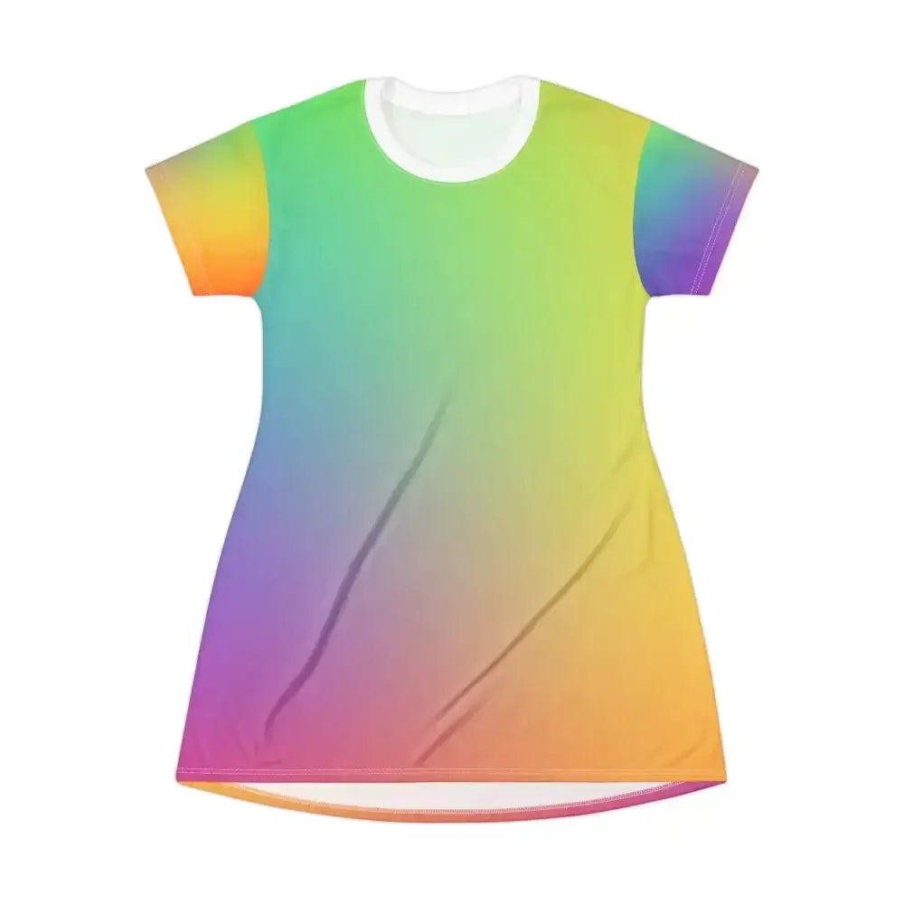 Vibrant Rainbow T-Shirt Dress – Perfect for Summer Days, Festivals & Casual Outfits - FloofChonk