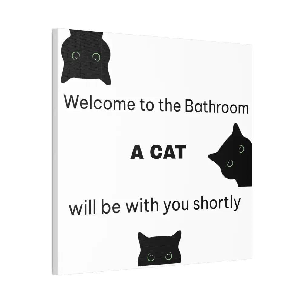 Welcome to the Bathroom Funny Cat Canvas - Wall Art