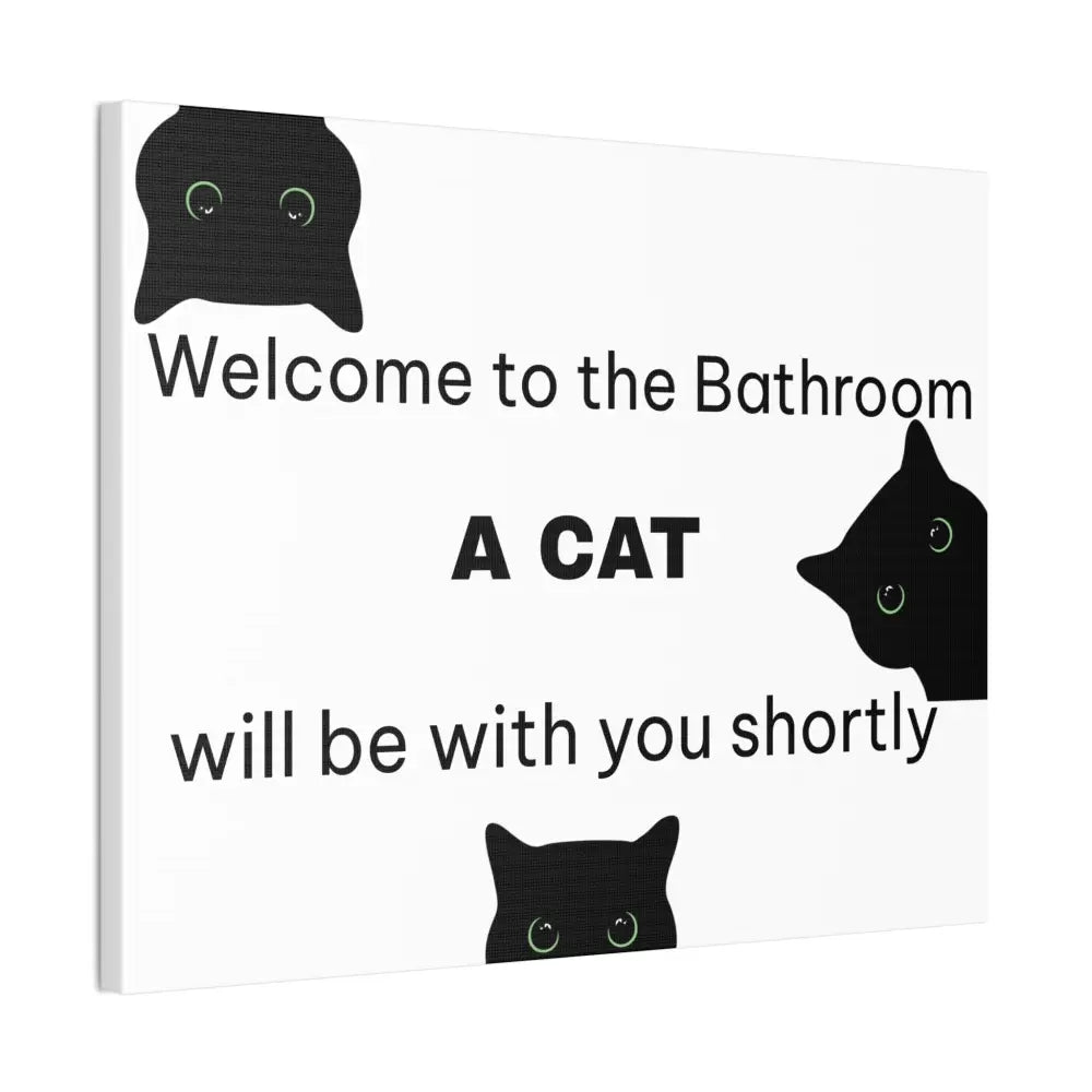 Welcome to the Bathroom Funny Cat Canvas - Wall Art