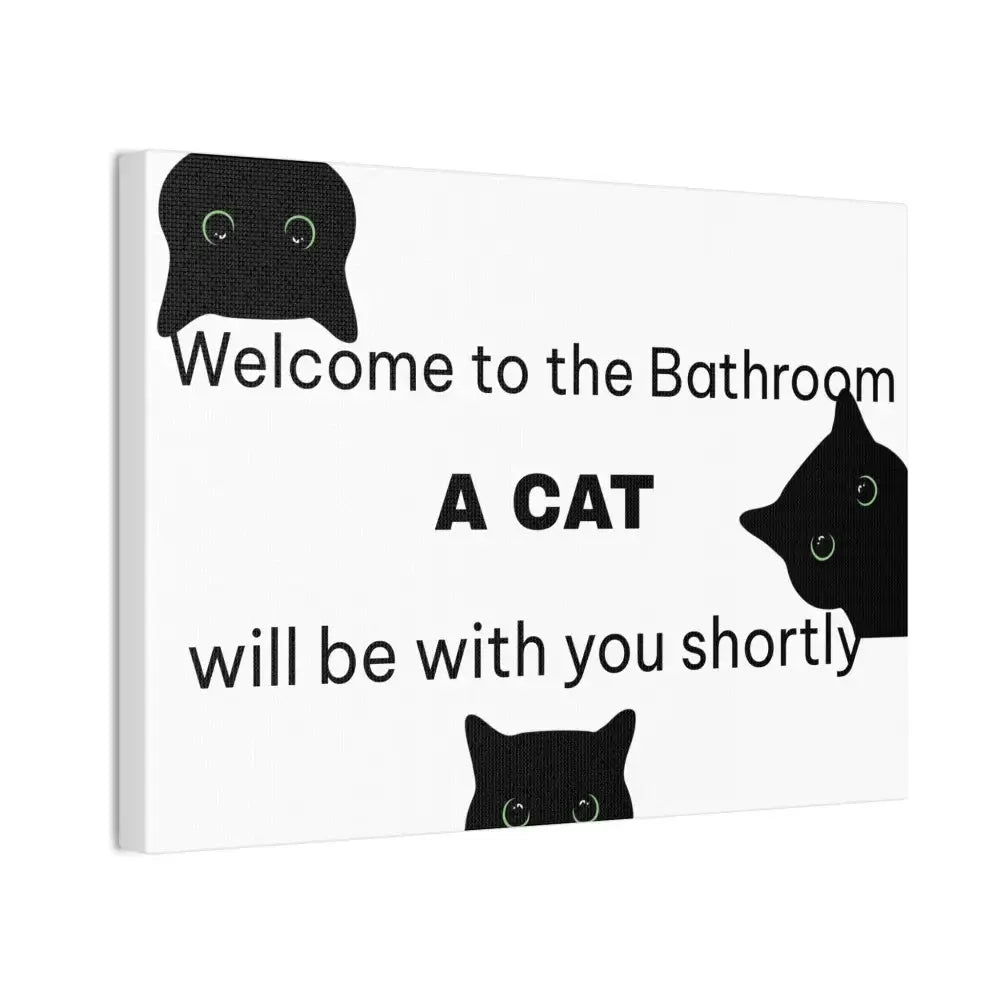 Welcome to the Bathroom Funny Cat Canvas - Wall Art