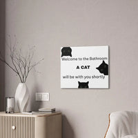 Welcome to the Bathroom Funny Cat Canvas - Wall Art