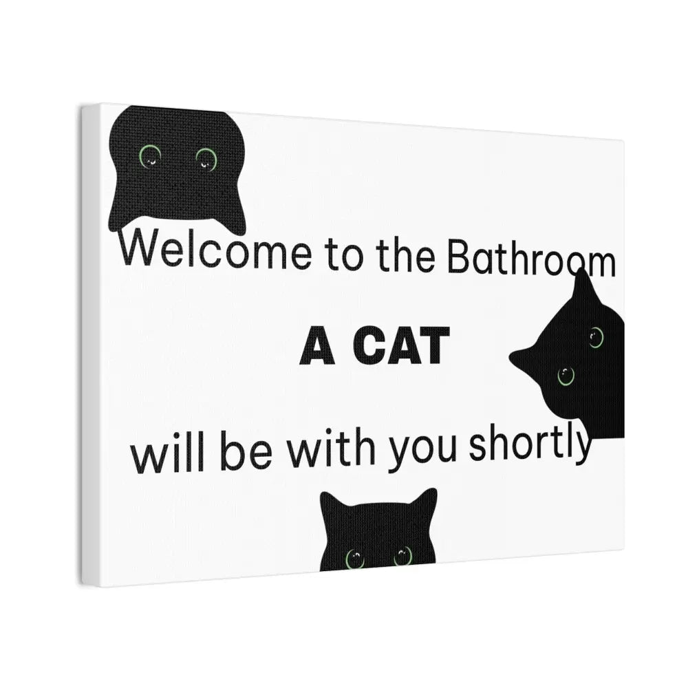 Welcome to the Bathroom Funny Cat Canvas - Wall Art