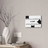 Welcome to the Bathroom Funny Cat Canvas - Wall Art
