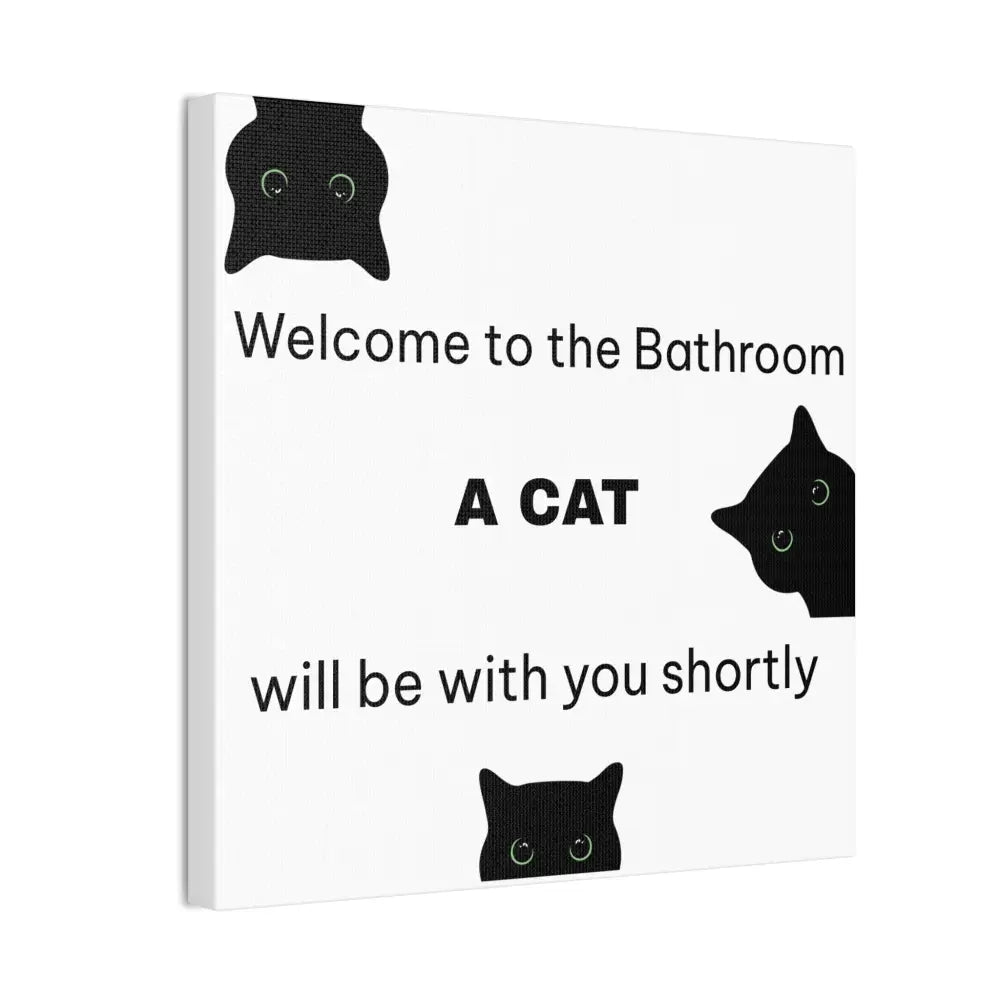 Welcome to the Bathroom Funny Cat Canvas - Wall Art