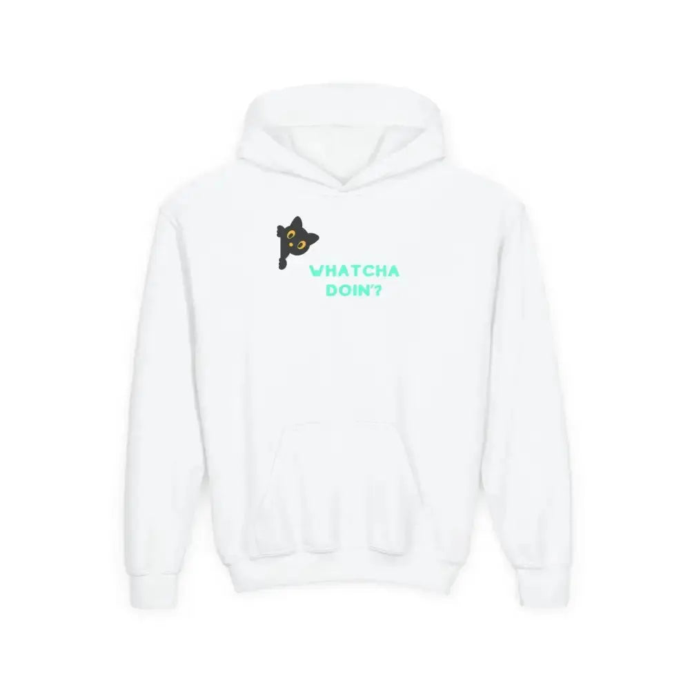 Whatcha Doin? Youth Hoodie - Fun & Comfy Sweatshirt for Kids - FloofChonk