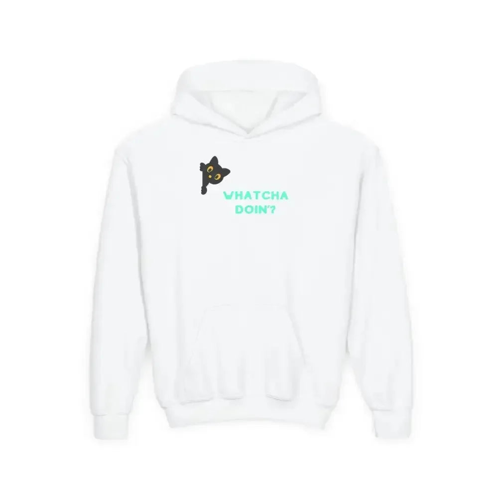 Whatcha Doin? Youth Hoodie - Fun & Comfy Sweatshirt for Kids - FloofChonk