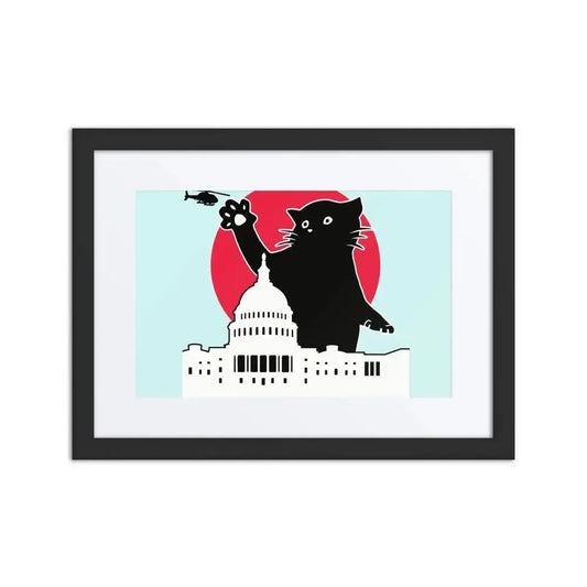 Whitehouse Cat Framed Poster - FloofChonk