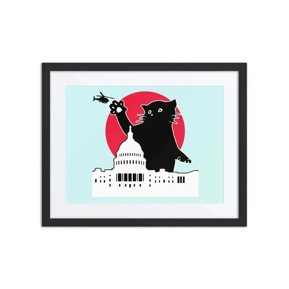 Whitehouse Cat Framed Poster - FloofChonk