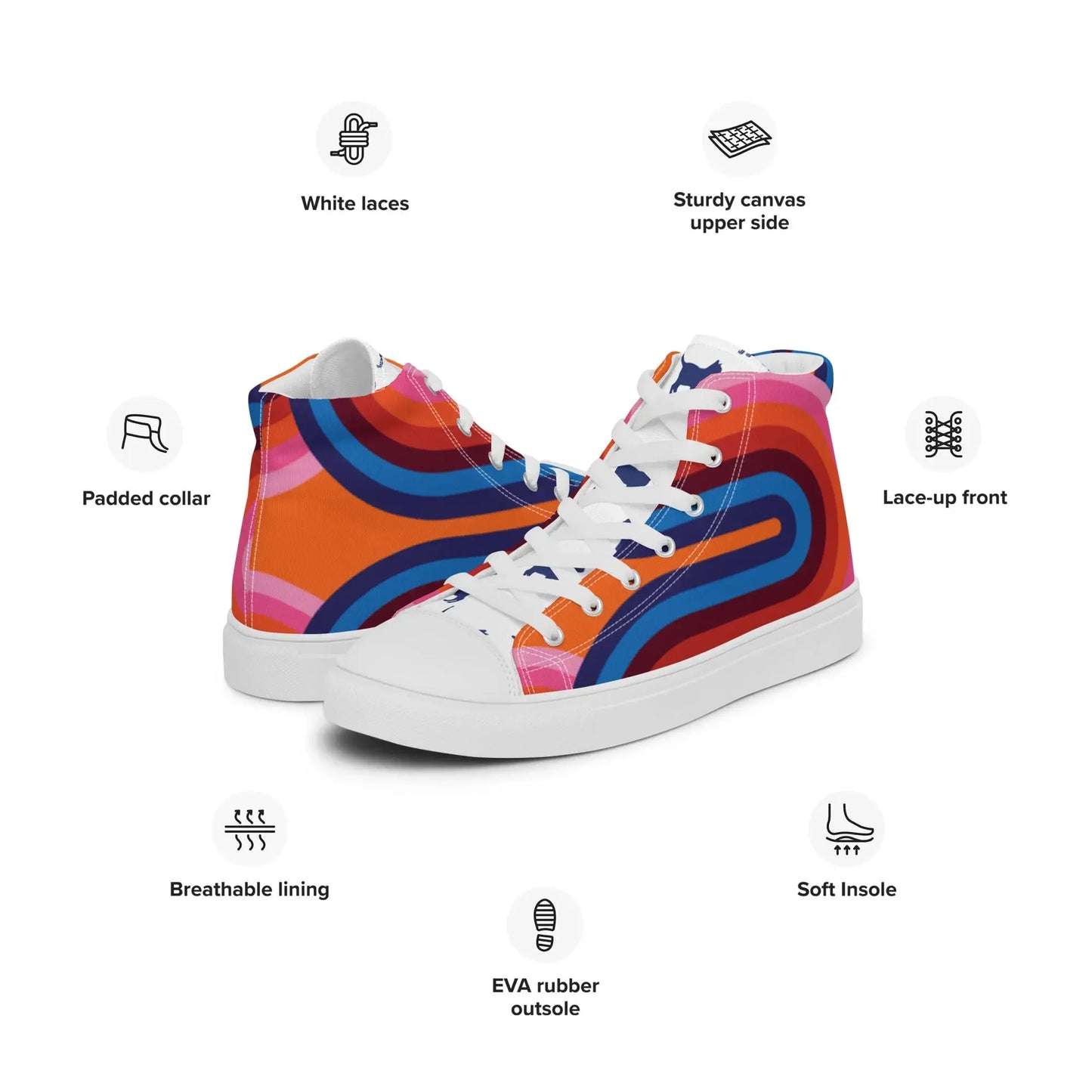 Women’s High Top Canvas Shoes - Unique Personalized Design - FloofChonk