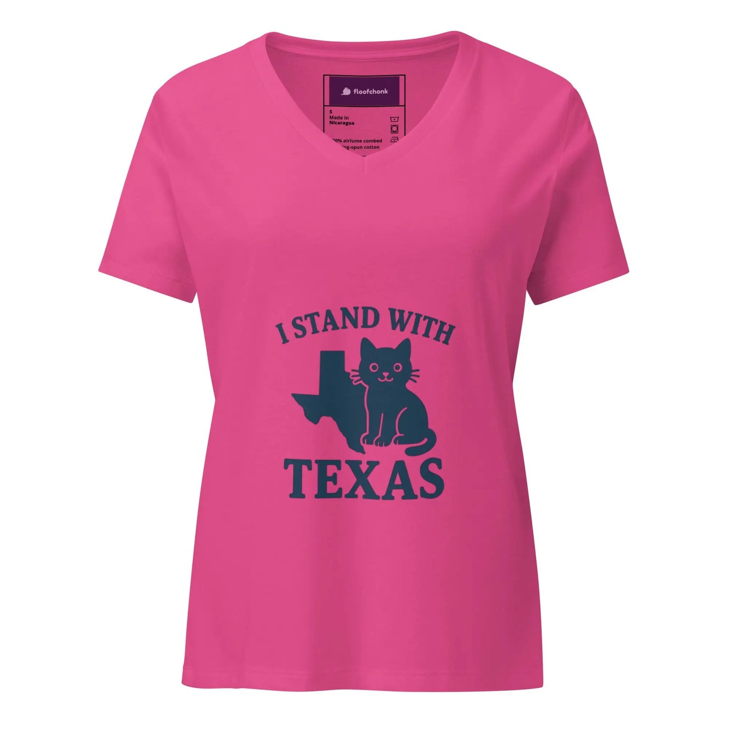 I Stand with Texas women's relaxed v-neck t-shirt - FloofChonk