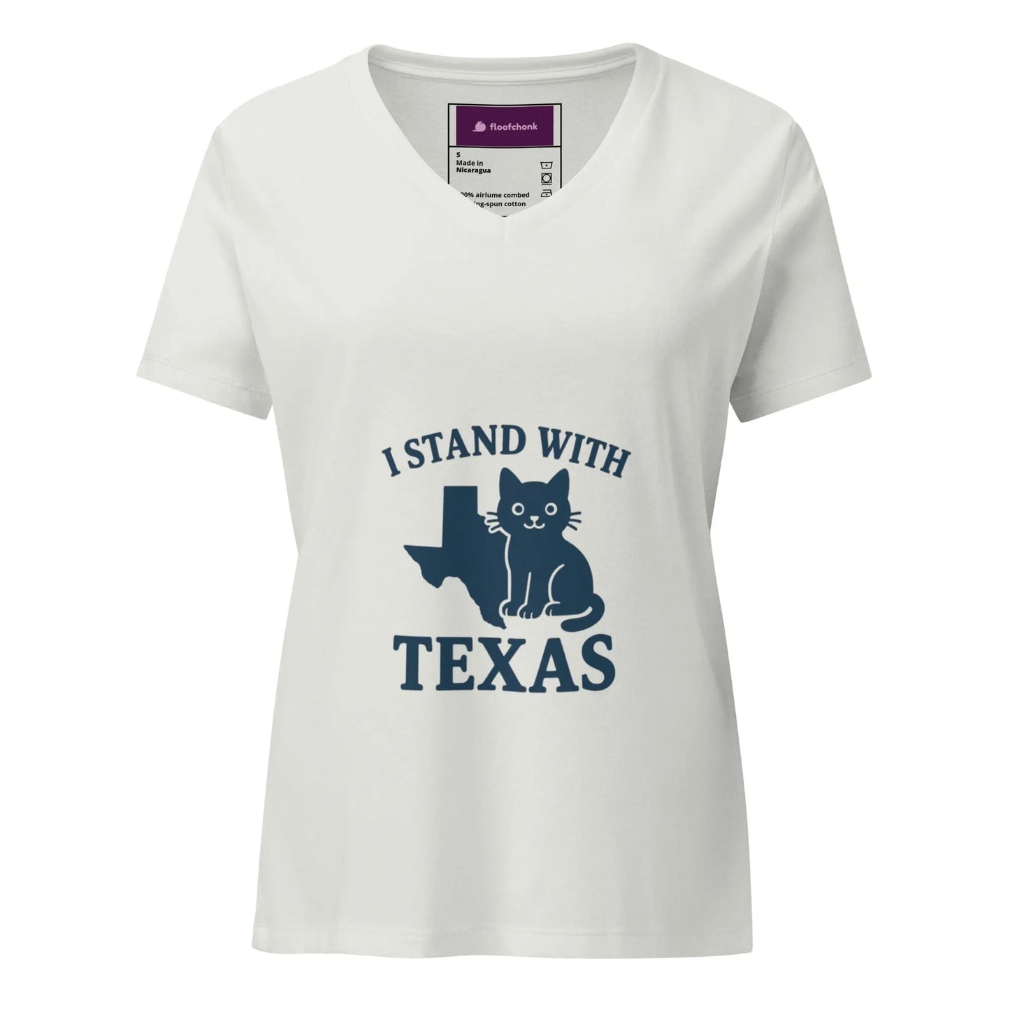 I Stand with Texas women's relaxed v-neck t-shirt - FloofChonk