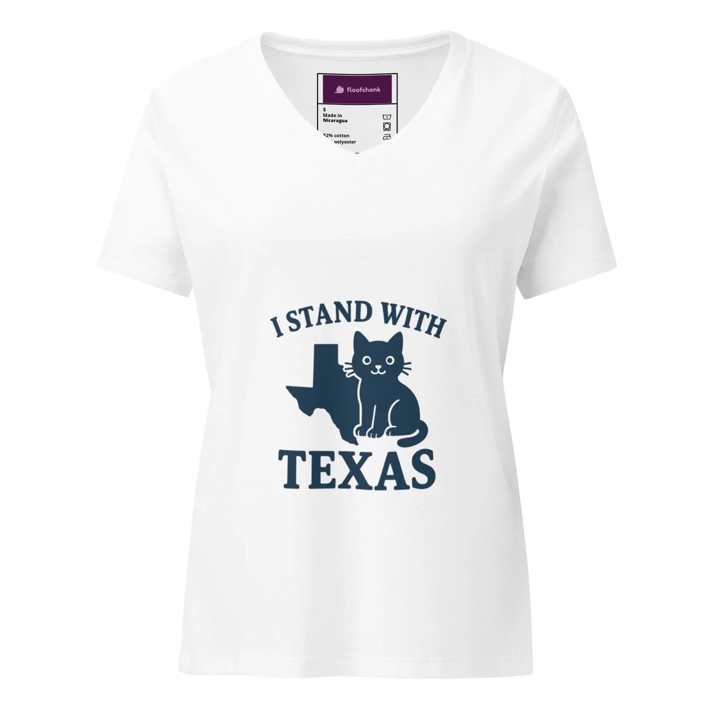 I Stand with Texas women's relaxed v-neck t-shirt - FloofChonk