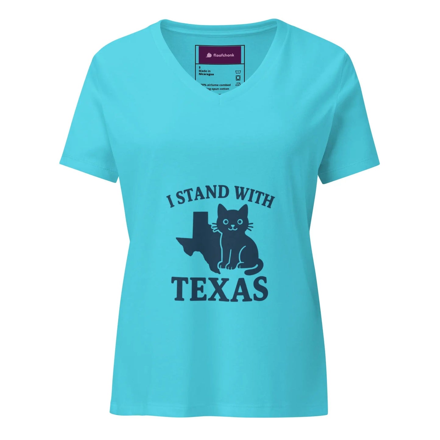 I Stand with Texas women's relaxed v-neck t-shirt - FloofChonk