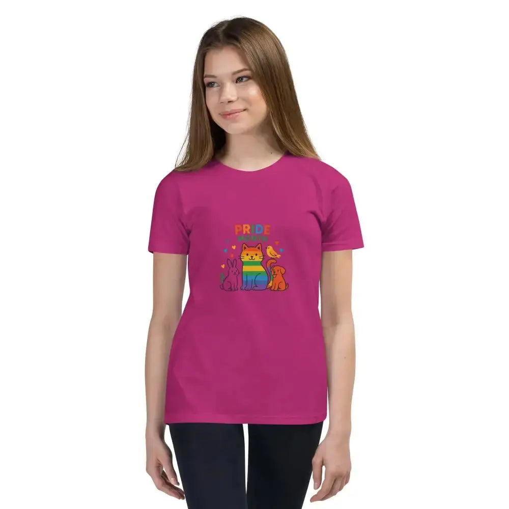 Kids Short Sleeve T-Shirt for Pride Month - FloofChonk