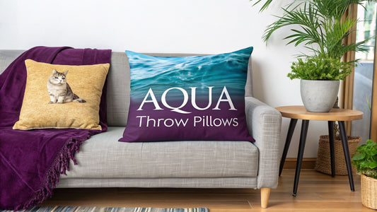 Your Purrfect Guide to Styling Aqua Throw Pillows 🐾 - FloofChonk