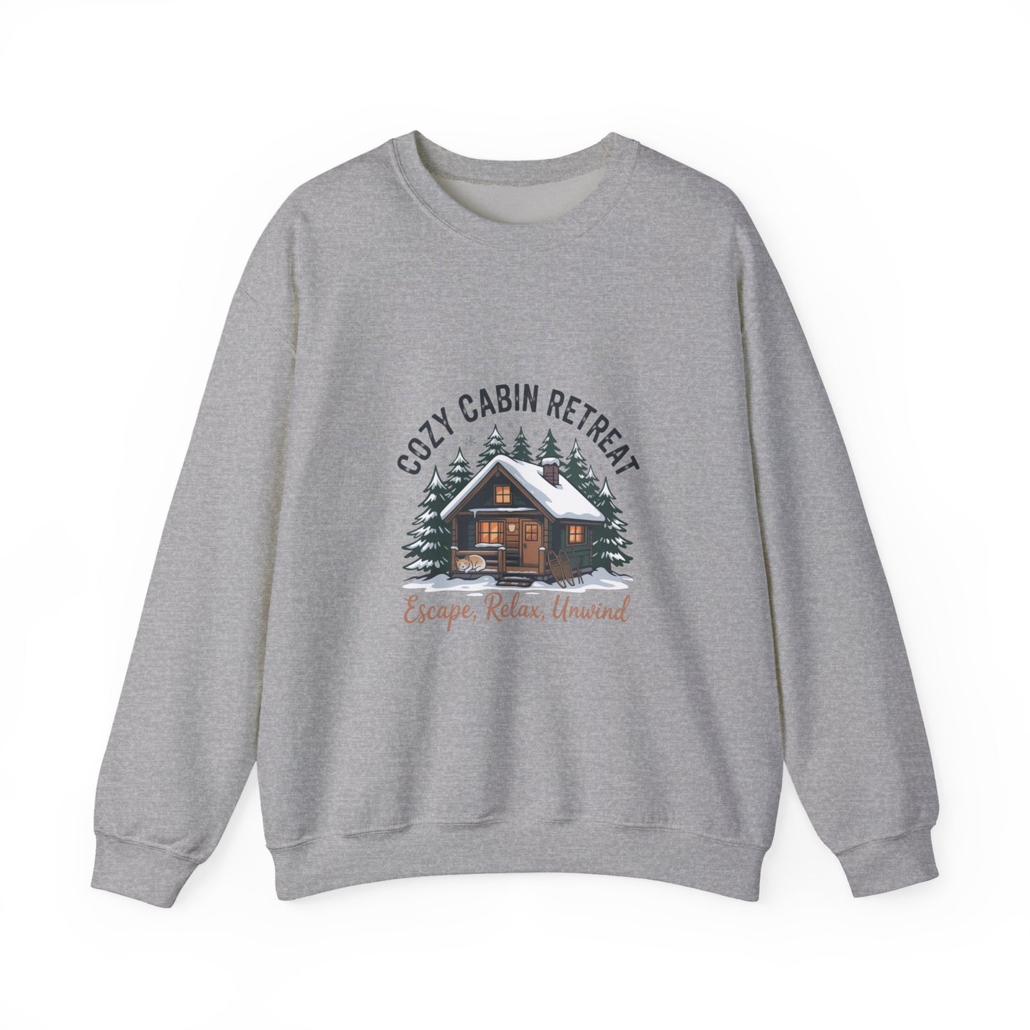 Cozy Cabin Retreat Sweatshirt | cabin vibes shirt, pine tree sweatshirt Printify