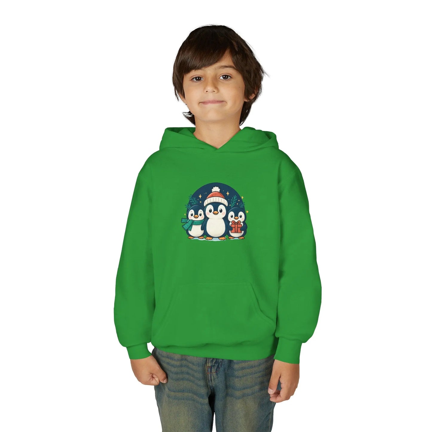 Kids Penguin Family Hoodie — Cute Holiday Winter Graphic Sweatshirt Printify