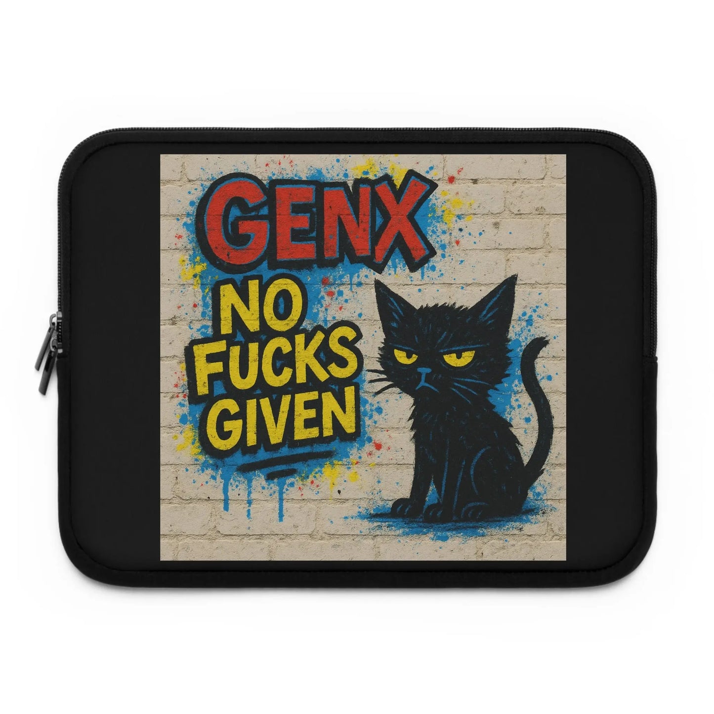 Graffiti Cat Laptop Sleeve Printify