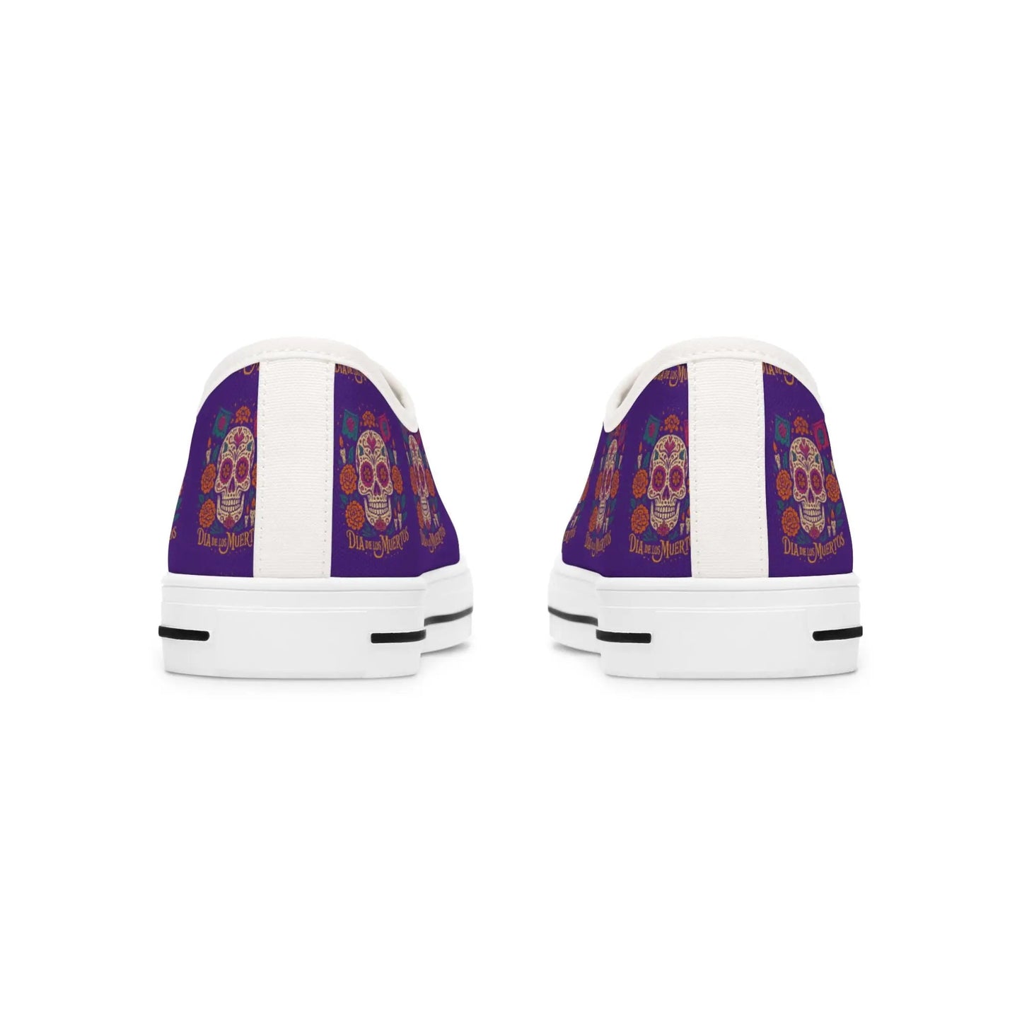 Colorful Skull Women's Low Top Sneakers | Boho Chic Style, Casual Footwear, Festival Fashion, Unique Gift Printify