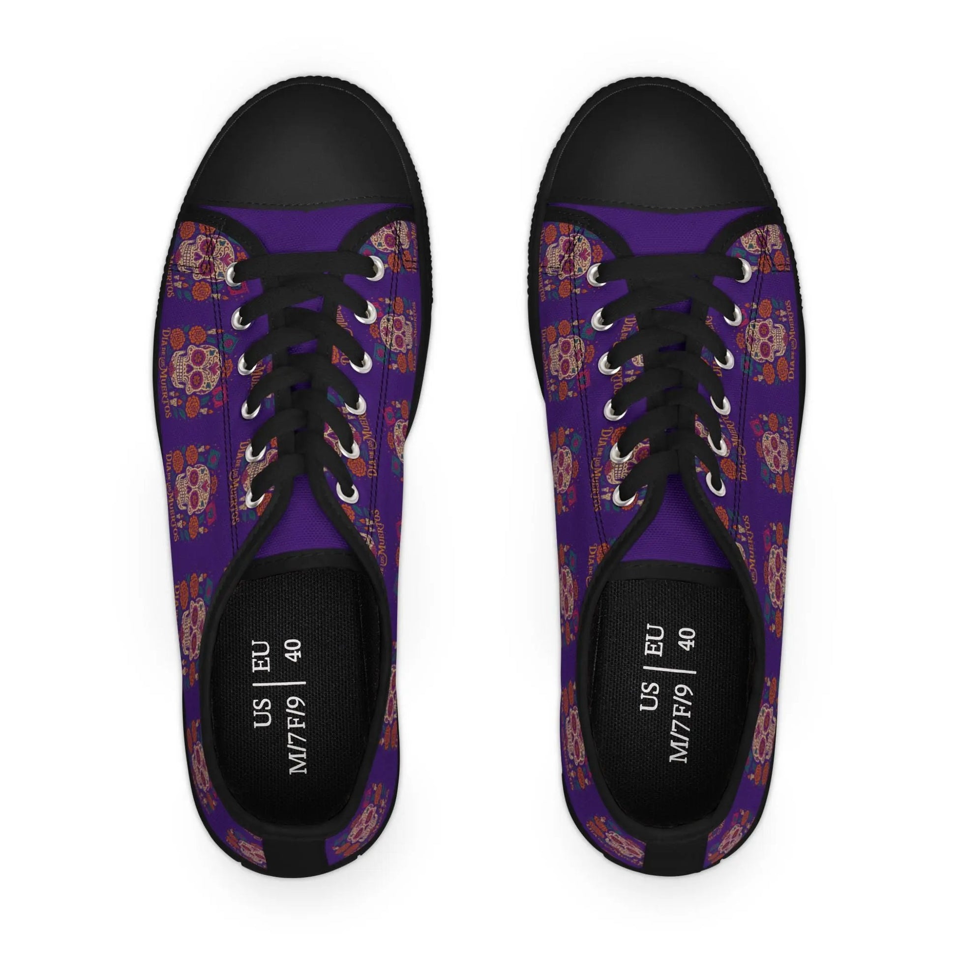 Colorful Skull Women's Low Top Sneakers | Boho Chic Style, Casual Footwear, Festival Fashion, Unique Gift Printify