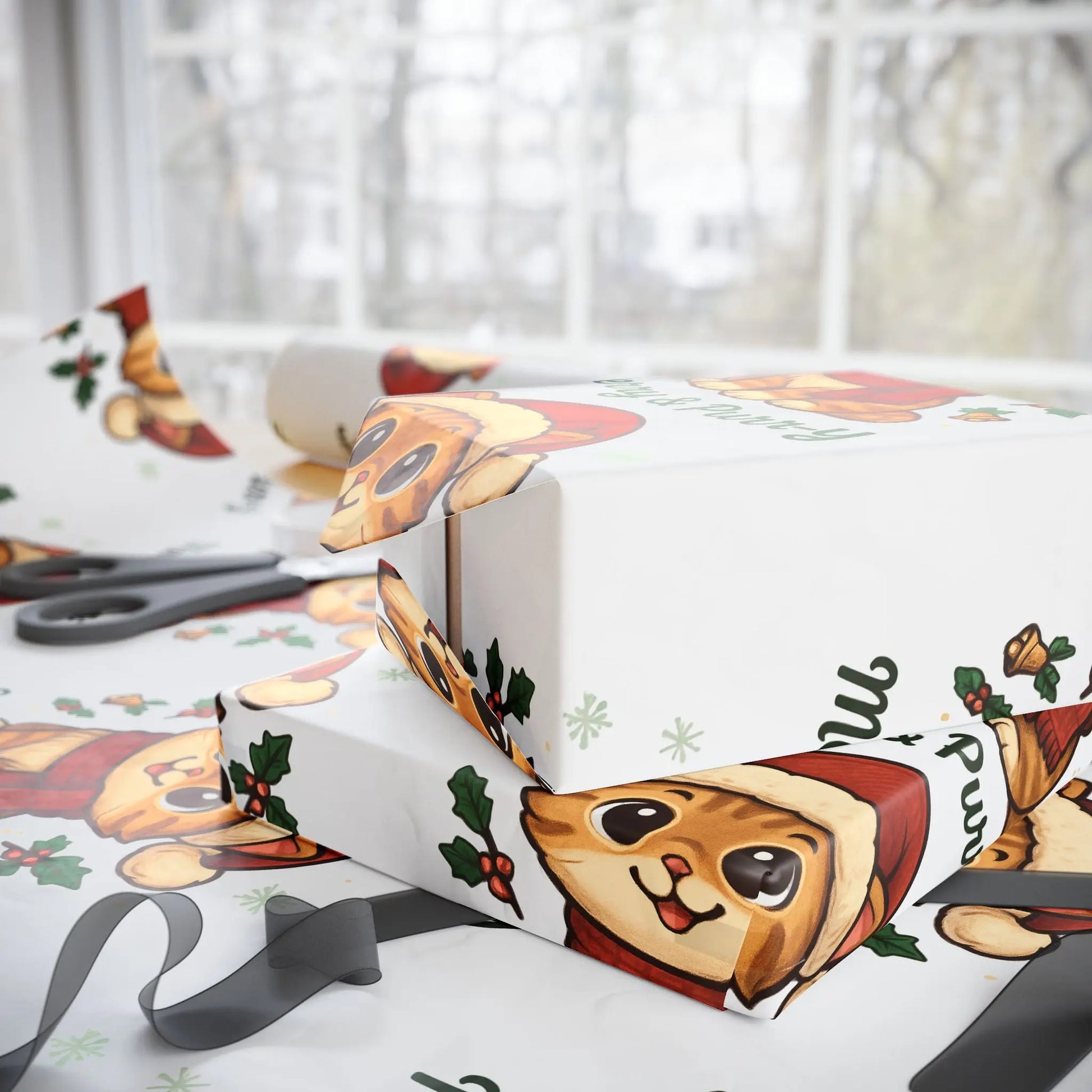 Wrapping Paper Roll - Festive Animal Printify