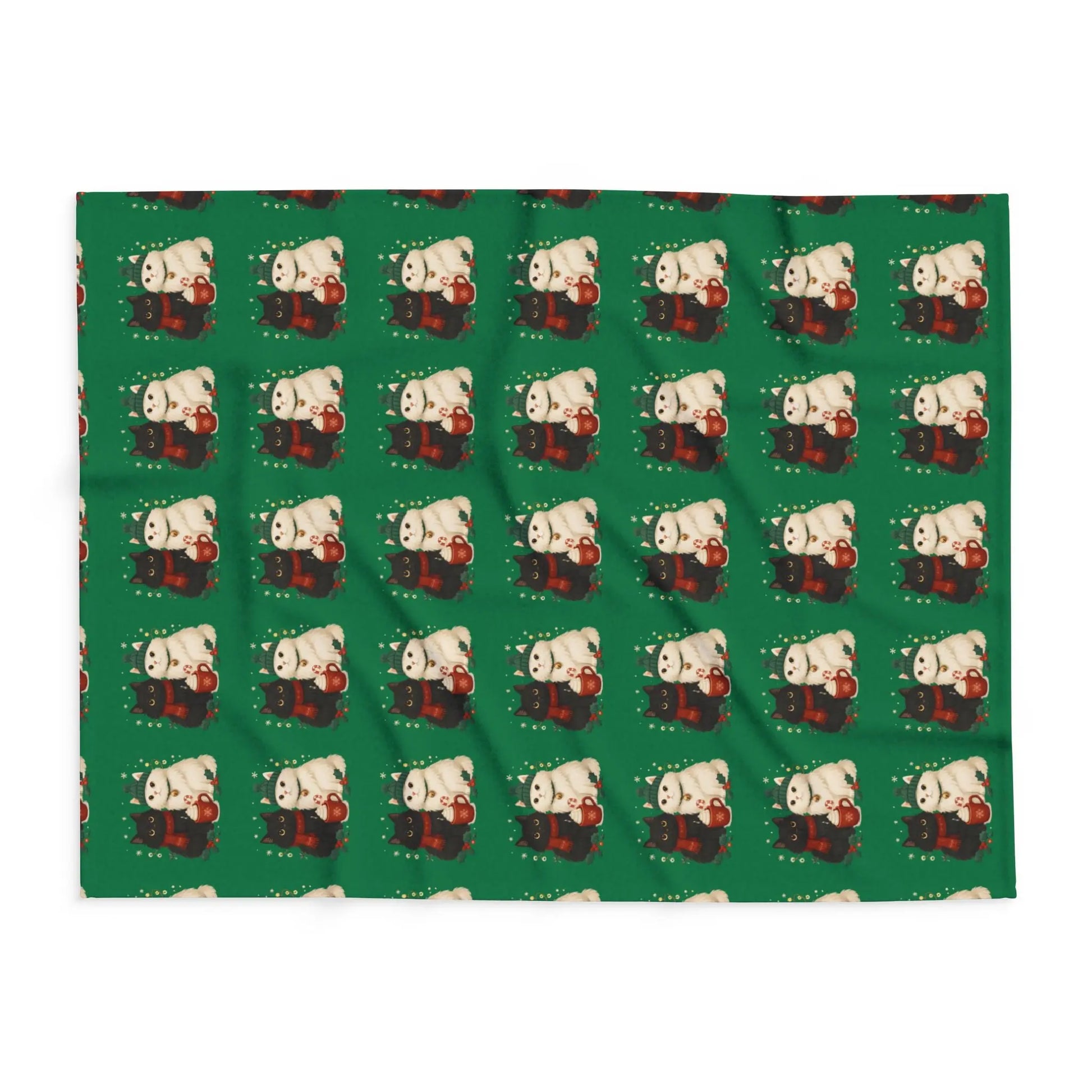 Christmas Polar Bear Fleece Blanket – Cute Holiday Arctic Pattern Printify