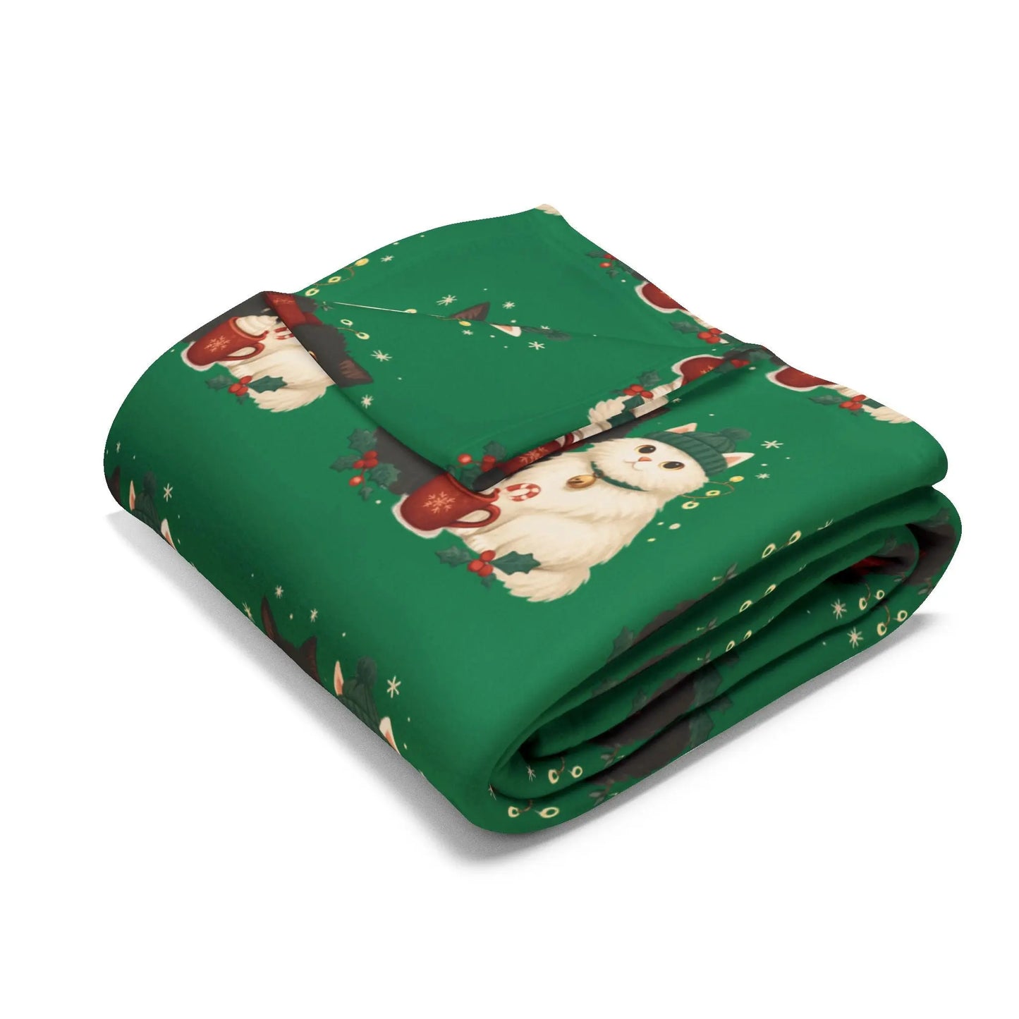 Christmas Polar Bear Fleece Blanket – Cute Holiday Arctic Pattern Printify
