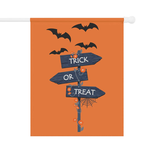 Halloween Garden Banner, Trick or Treat Flag, Seasonal Yard Decor, Fall Home Decoration, Spooky Outdoor Sign Printify