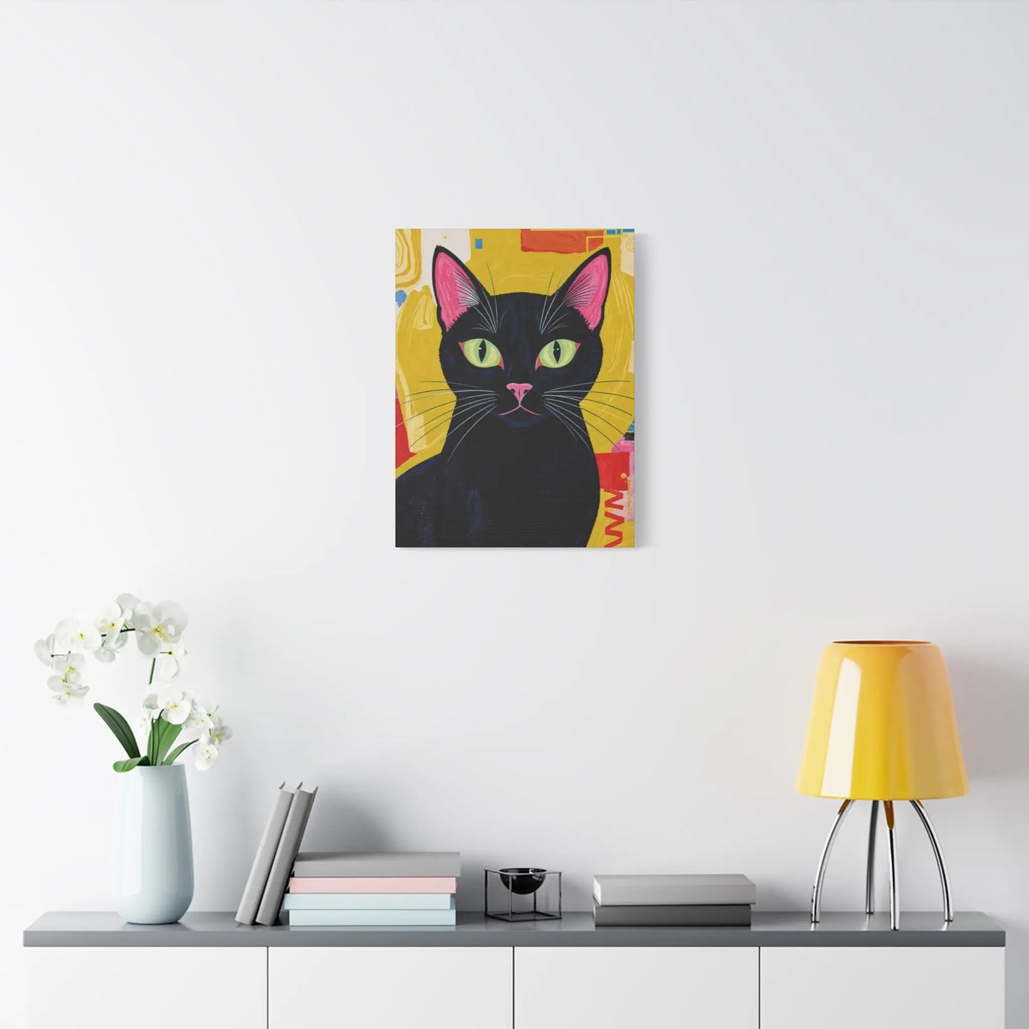 Black Cat Pop Art Matte Canvas Print — Stretched 1.25" Printify