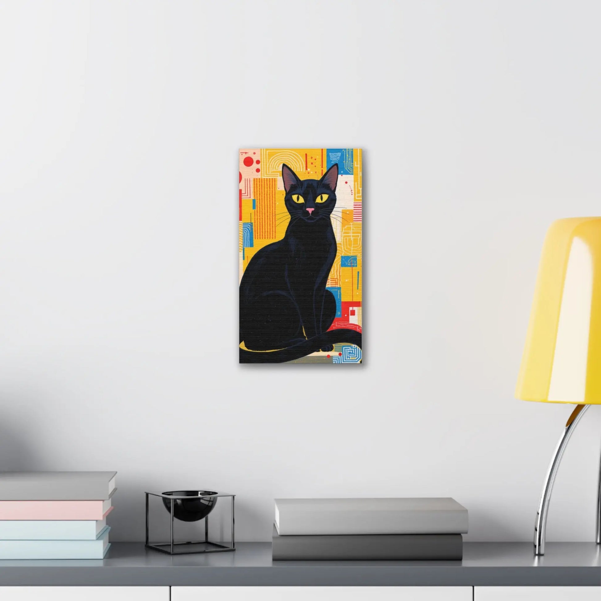 Black Cat Pop Art Canvas Print — Stretched Wall Art for Cat Lovers Printify