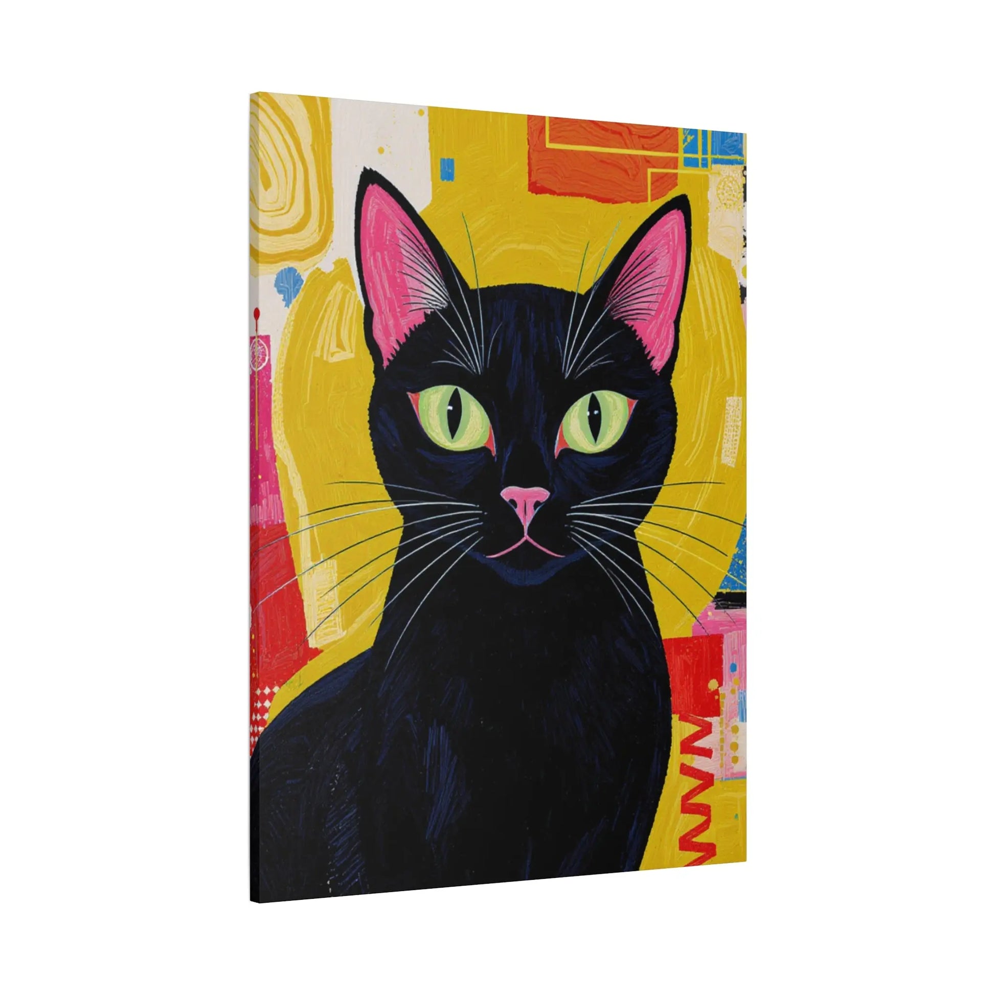 Black Cat Pop Art Matte Canvas Print — Stretched 1.25" Printify