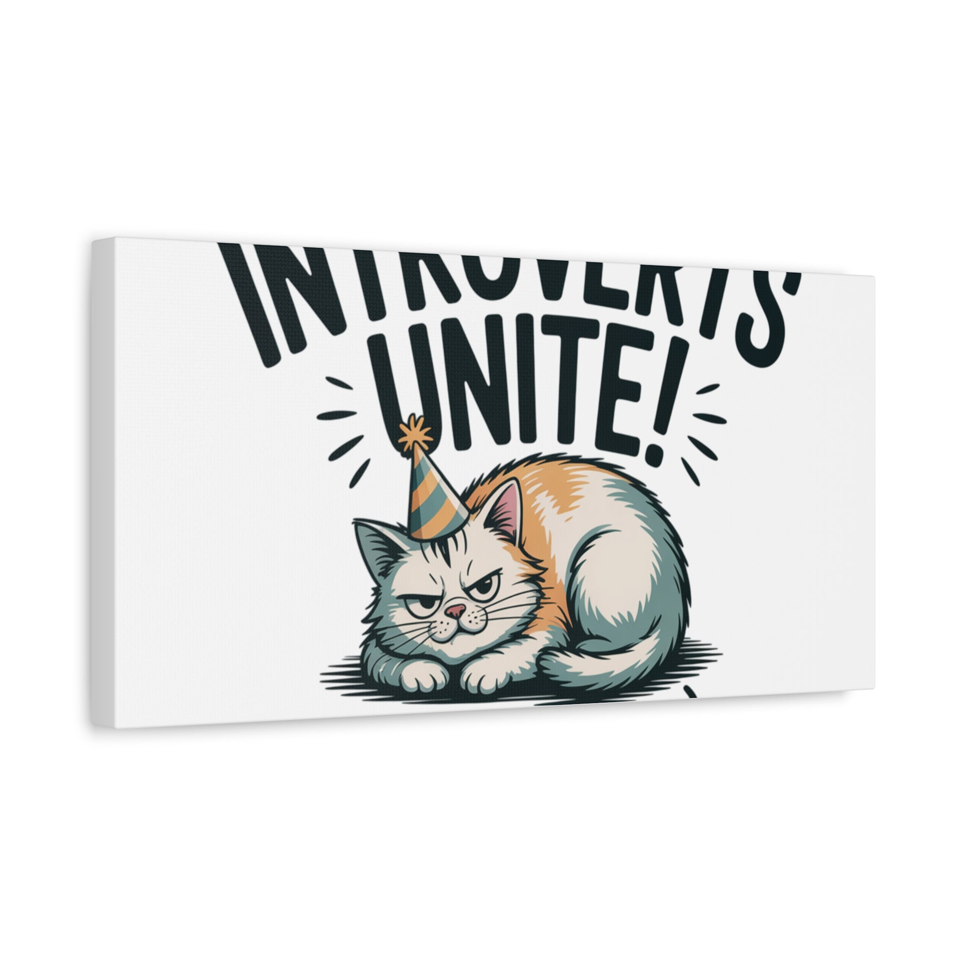 Introverts Unite (In the Corner) Matte Canvas | Funny Holiday Decor, Party Survival Humor Printify