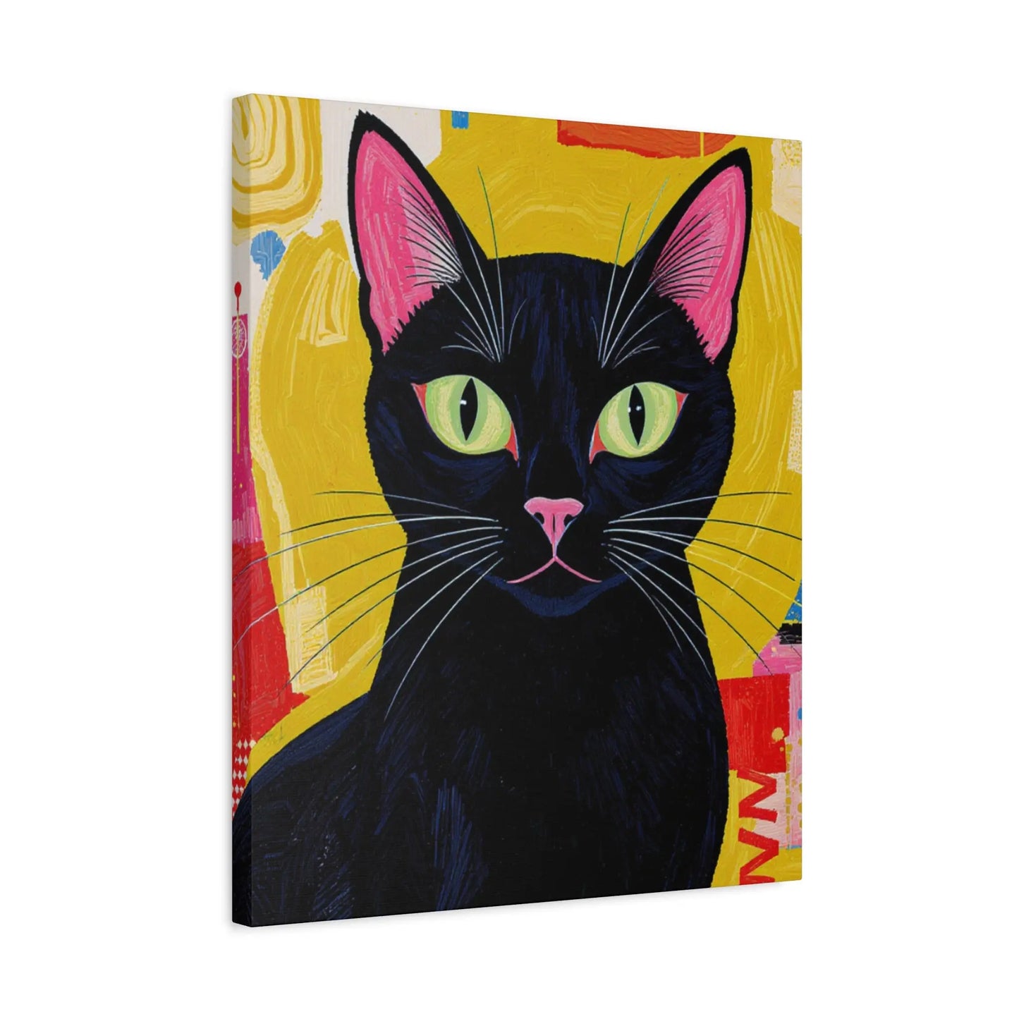 Black Cat Pop Art Matte Canvas Print — Stretched 1.25" Printify