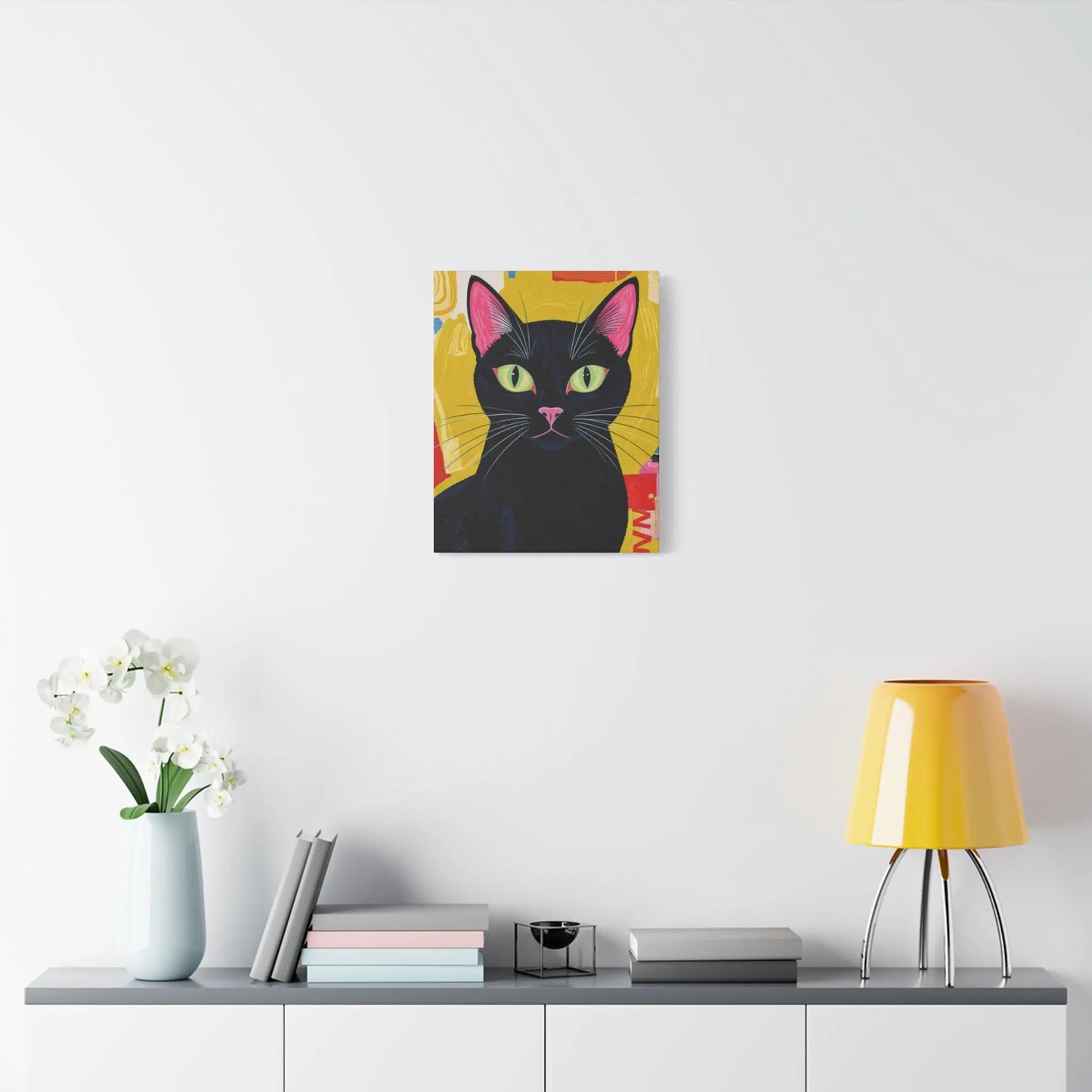 Black Cat Pop Art Matte Canvas Print — Stretched 1.25" Printify