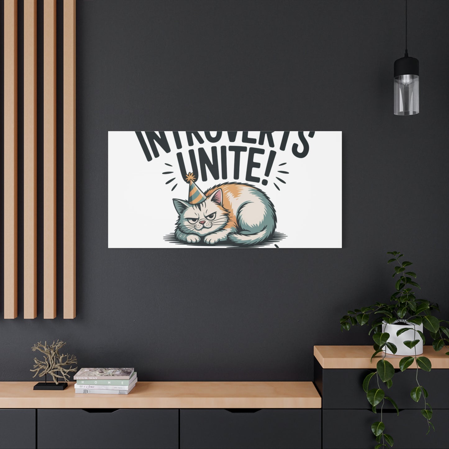 Introverts Unite (In the Corner) Matte Canvas | Funny Holiday Decor, Party Survival Humor Printify