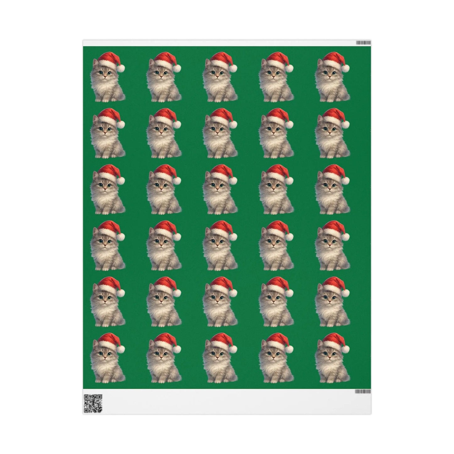 Wrapping Papers - Festive Holiday with Cute Santa Pets Printify