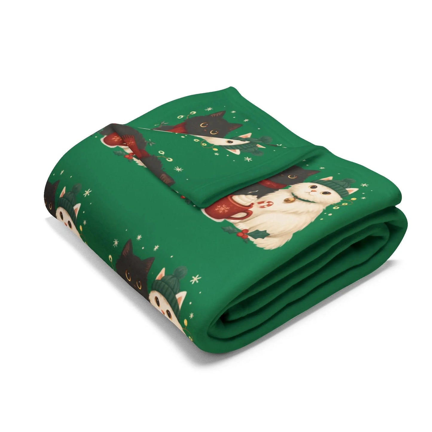 Christmas Polar Bear Fleece Blanket – Cute Holiday Arctic Pattern Printify