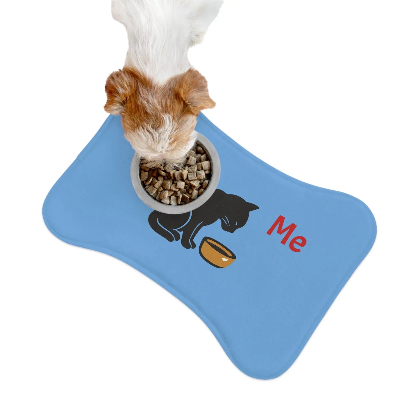 Feed Me Cat Illustration Pet Feeding Mat | Non-Slip Bowl Placemat Printify
