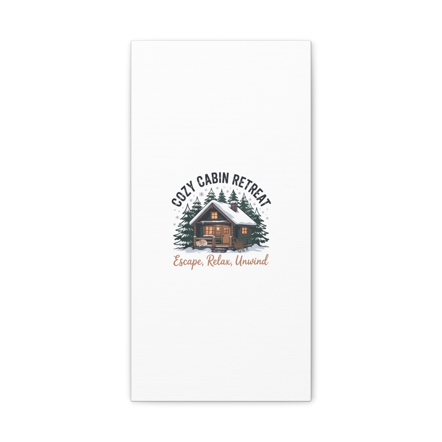 Cozy Cabin Retreat Log Cabin Art Print | Matte Canvas Stretched, 1.25" Printify