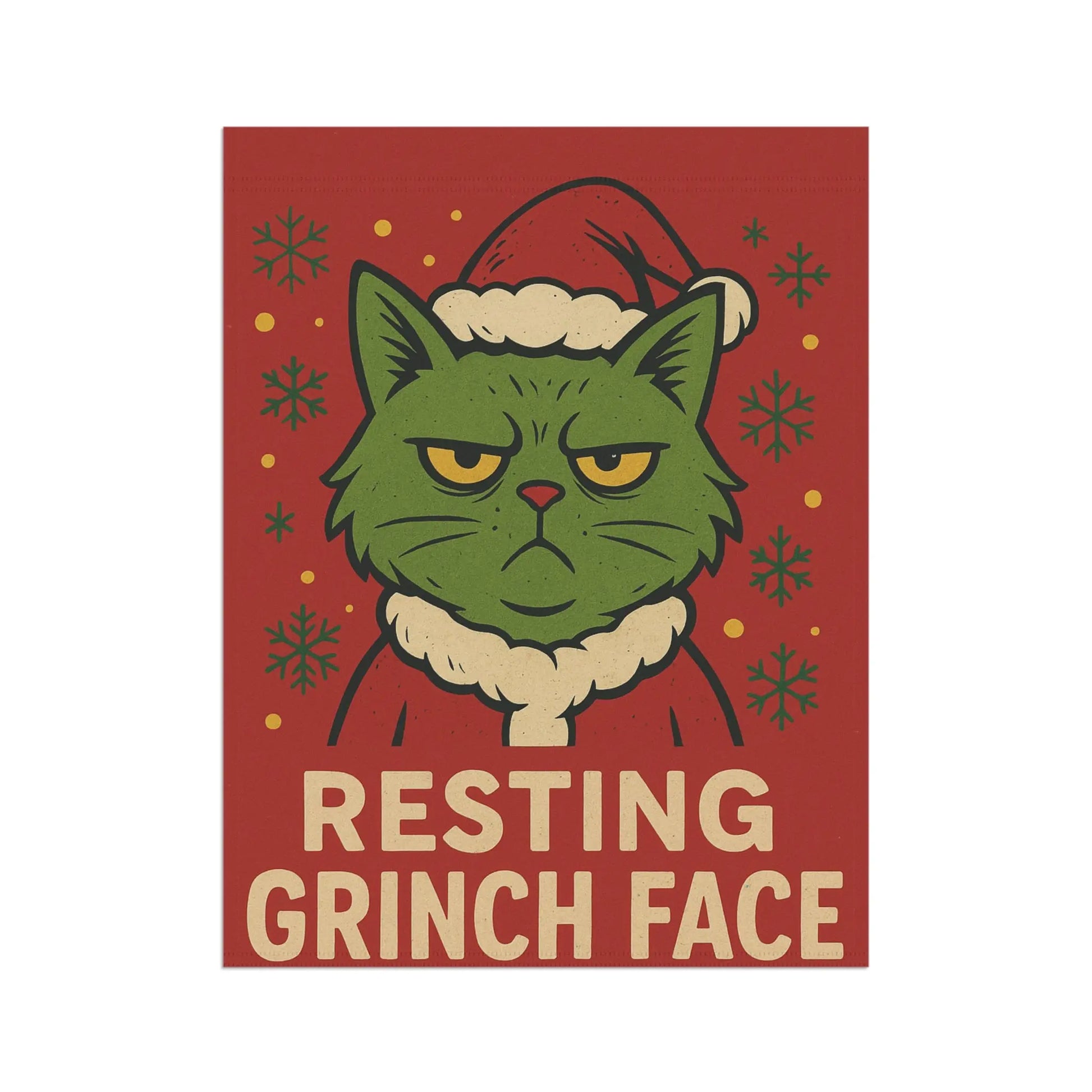Garden Flag — "Resting Grinch Face" Holiday Decorative House Banner Printify