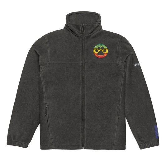 Unisex Columbia Fleece Jacket with Colorful Rainbow Paw Print Embroidery Printify