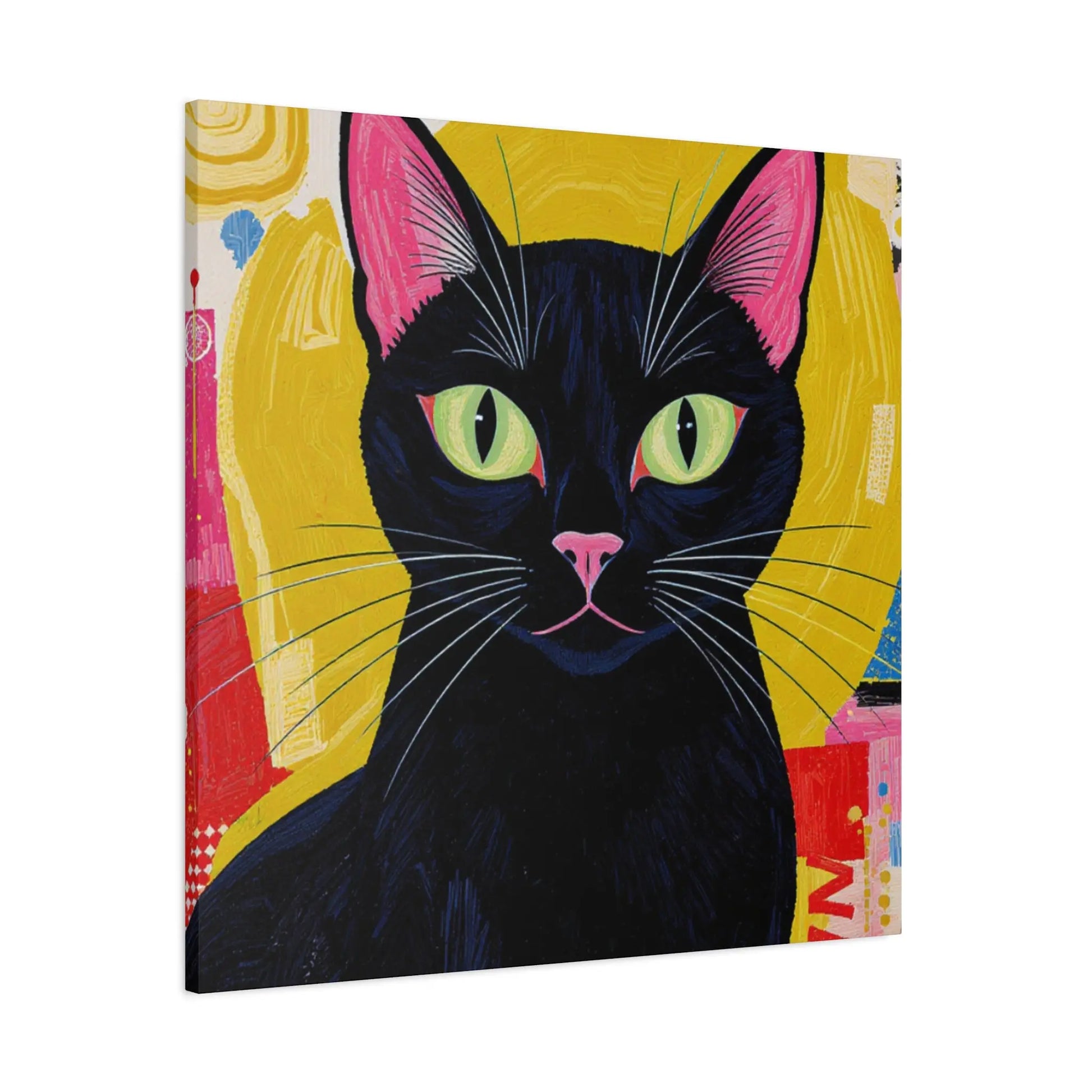 Black Cat Pop Art Matte Canvas Print — Stretched 1.25" Printify