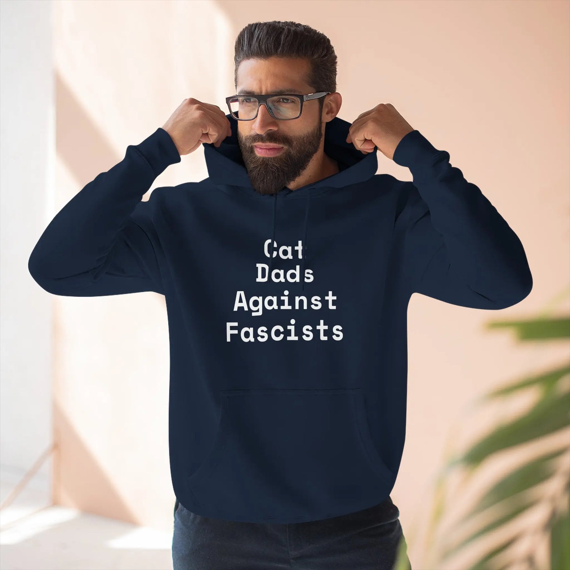Cat Dads Against Fascists Hoodie Printify