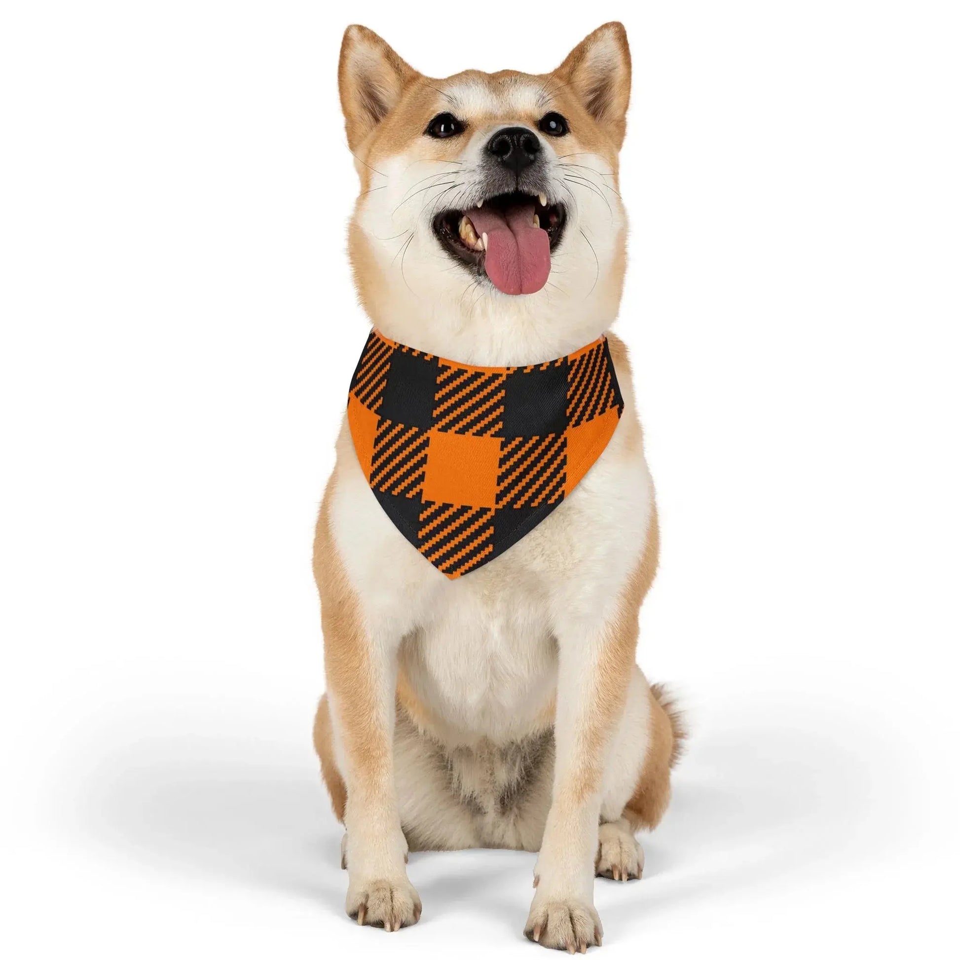 Pet Bandana Collar - Halloween Plaid Style - FloofChonk