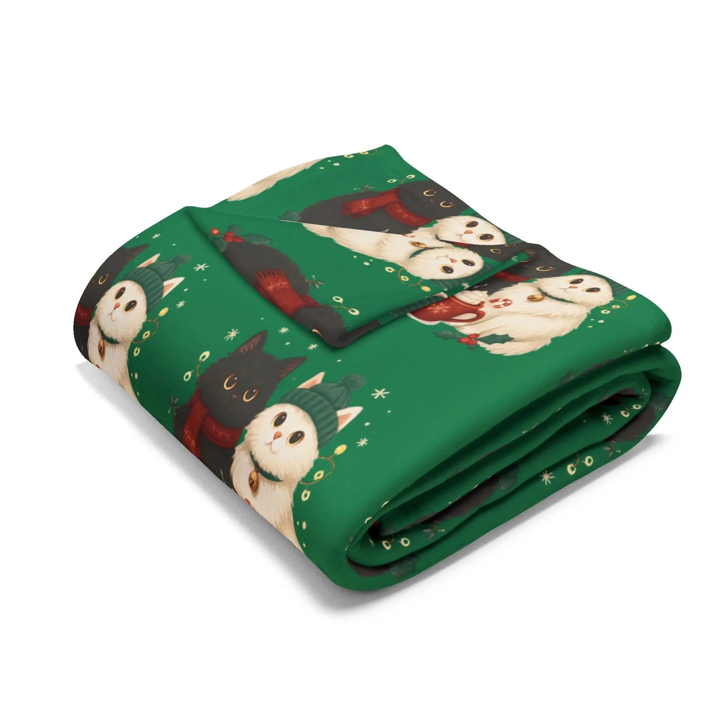 Christmas Polar Bear Fleece Blanket – Cute Holiday Arctic Pattern Printify