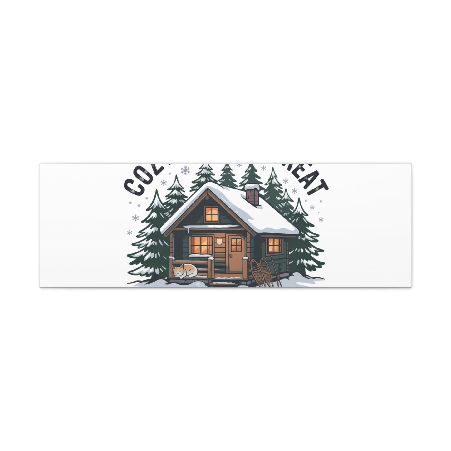 Cozy Cabin Retreat Log Cabin Art Print | Matte Canvas Stretched, 1.25" Printify